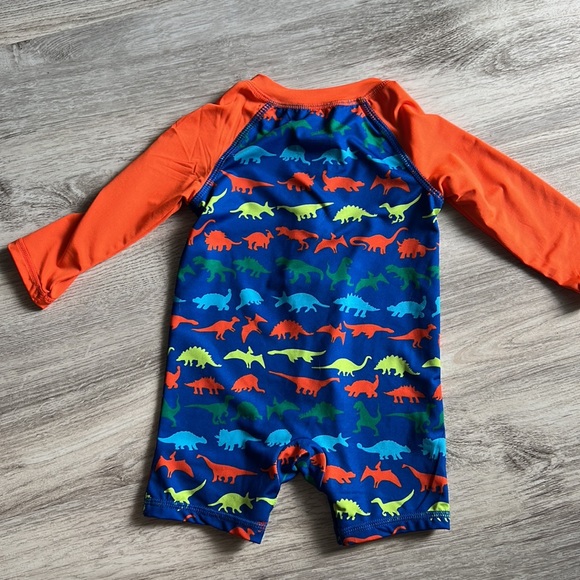 6-9 M NWOT Dino Swimsuit Onesie Wonder Nation UV Shirt with Zipper - Picture 4 of 4